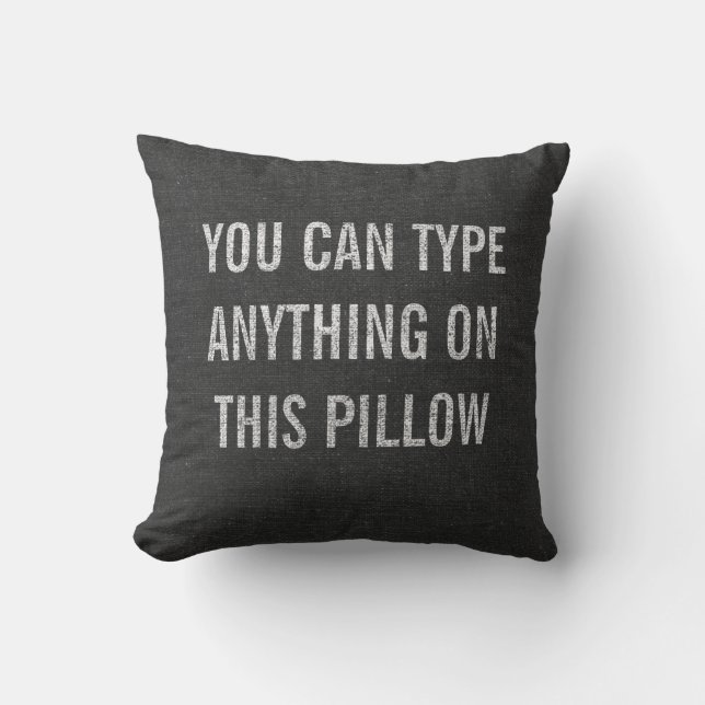 Distressed Personalised Dark Grey Burlap Cushion (Front)