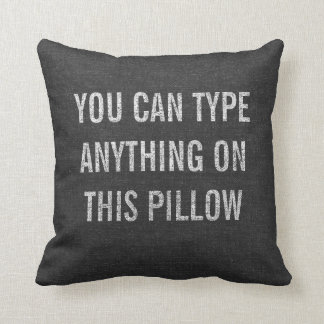Distressed Personalised Dark Grey Burlap Cushion