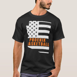 Distressed Phoenix Basketball Us Flag State Arizon T-Shirt