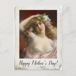 Distressed Photograph of Victorian Lady Postcard