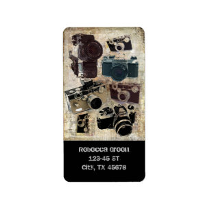 distressed photographer photography retro Camera Label