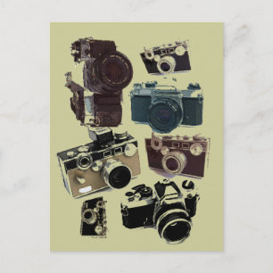 distressed photographer photography retro Camera Postcard