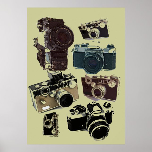 distressed photographer photography retro Camera Poster (Front)