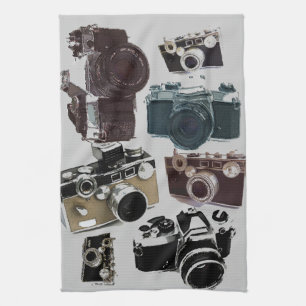 distressed photographer photography retro Camera Tea Towel