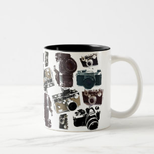 distressed photographer photography retro Camera Two-Tone Coffee Mug