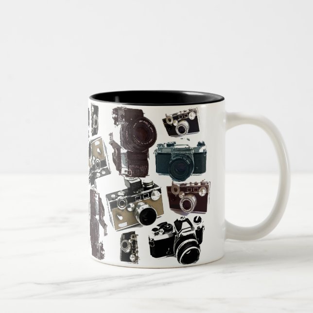 distressed photographer photography retro Camera Two-Tone Coffee Mug (Right)