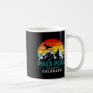 Distressed Pikes Peak Mountain Colorado Retro Hiki Coffee Mug