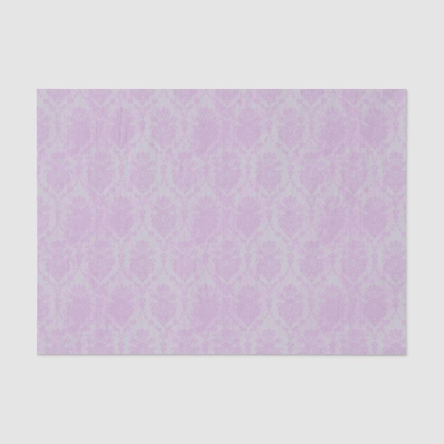 Distressed Pink Grunge Damask Tissue Paper (Front)