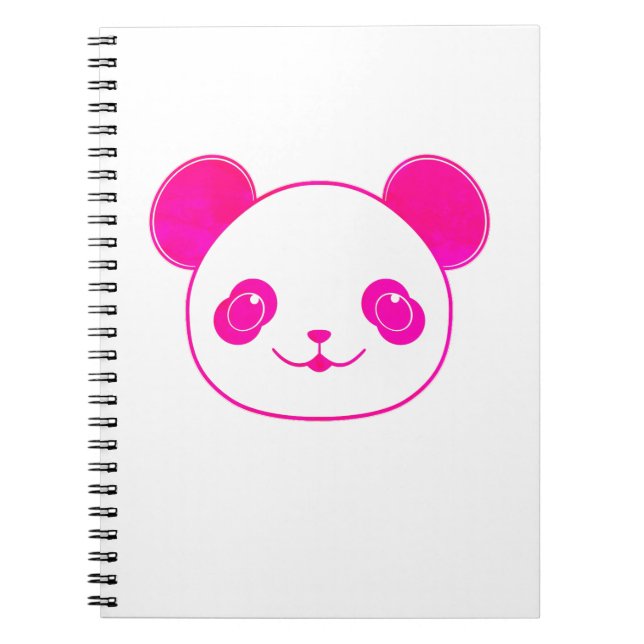 Distressed Pink Kawaii Panda Bear Notebook (Front)