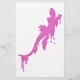 Distressed Pink Salamander With Paint Drip