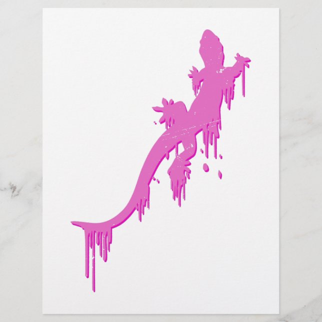 Distressed Pink Salamander With Paint Drip (Front)