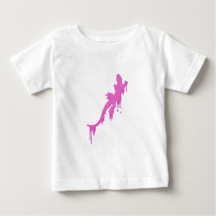 Distressed Pink Salamander With Paint Drip Baby T-Shirt