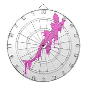 Distressed Pink Salamander With Paint Drip Dartboard