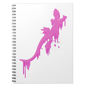 Distressed Pink Salamander With Paint Drip Notebook