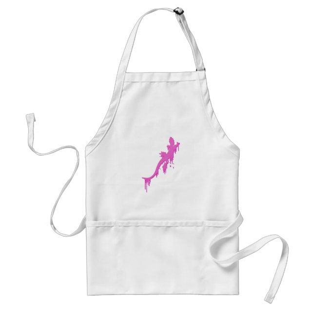 Distressed Pink Salamander With Paint Drip Standard Apron (Front)