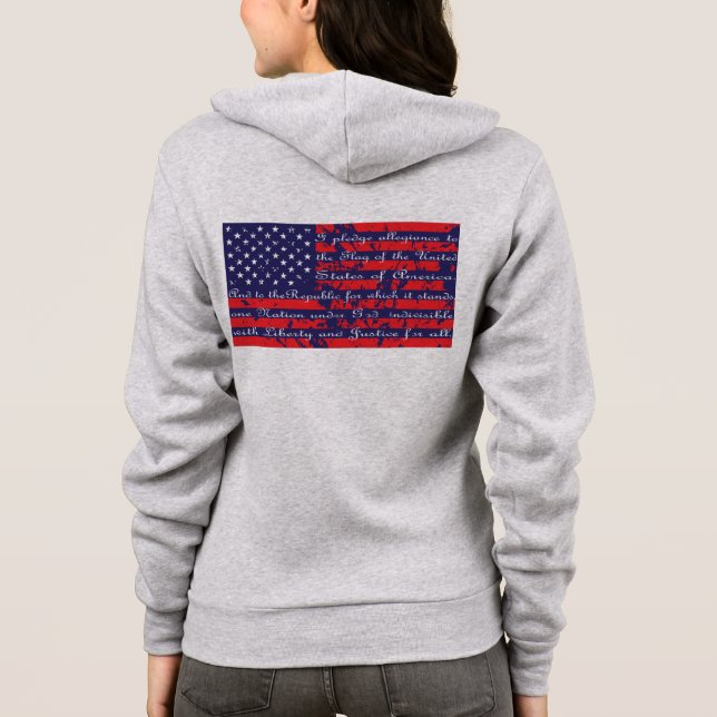 Distressed-Pledge-Flag Hoodie (Back)
