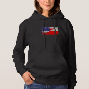 Distressed Poland Flag & American Flag Patriotic Hoodie