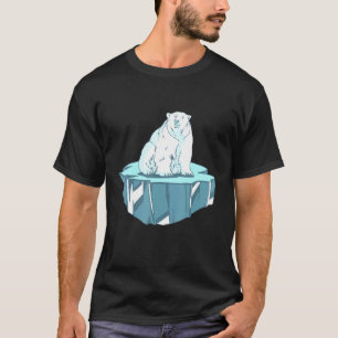 Distressed Polar Bear Stranded On Iceberg Climate T-Shirt