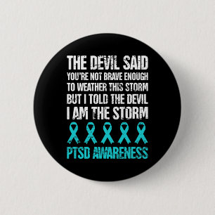 Distressed Post Traumatic Stress Ptsd Awareness 6 Cm Round Badge