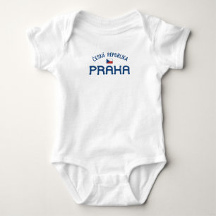 Distressed Prague Czech Republic (Praha) Baby Bodysuit