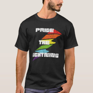 Distressed PRIDE THE LIGHTNING LGBT Rainbow Thunde T-Shirt
