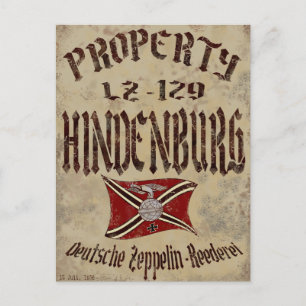 Distressed Property Of Hindenburg Poster Postcard
