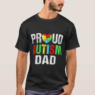 Distressed Proud Autism Dad He Family T-Shirt