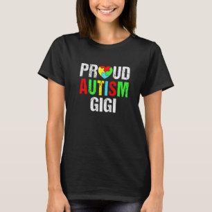Distressed Proud Autism Gigi Heart Family Matching T-Shirt