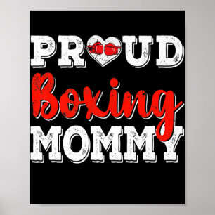Distressed Proud Boxing Mummy Happy Mother's Day  Poster