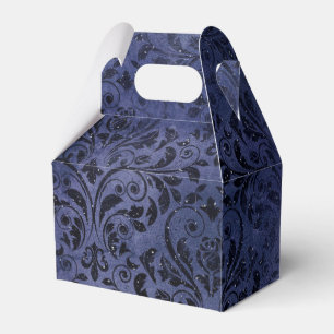 Distressed Purple and Black Damask Favour Box