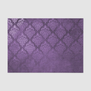 Distressed Purple Damask Tissue Paper