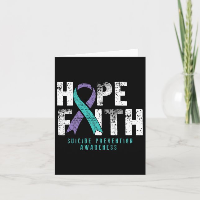 Distressed Quote Faith Hope Suicide Prevention Awa Card (Front)