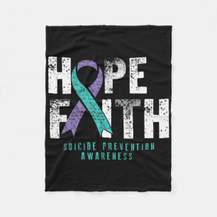 Distressed Quote Faith Hope Suicide Prevention Awa Fleece Blanket