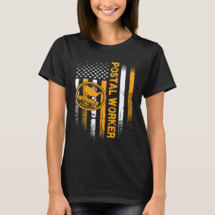 Distressed Quote Postal Worker Vintage USA Flag T-Shirt