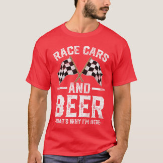 Distressed Race s Beer Thats Why Im Here Chequered T-Shirt