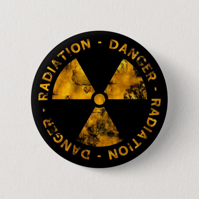 Distressed Radiation Symbol Button (Front)