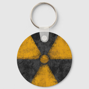 Distressed Radiation Symbol Key Ring