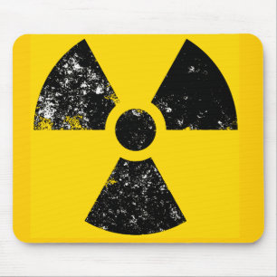 Distressed radiation symbol mouse mat