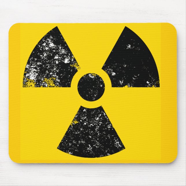 Distressed radiation symbol mouse mat (Front)