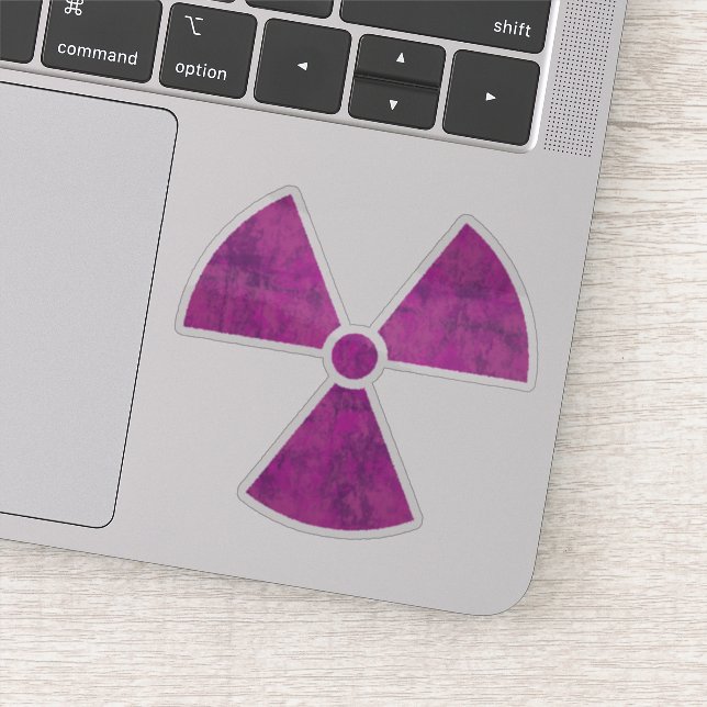 Distressed Radiation Symbol Sticker (Detail)