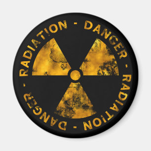 Distressed Radiation Warning Magnet