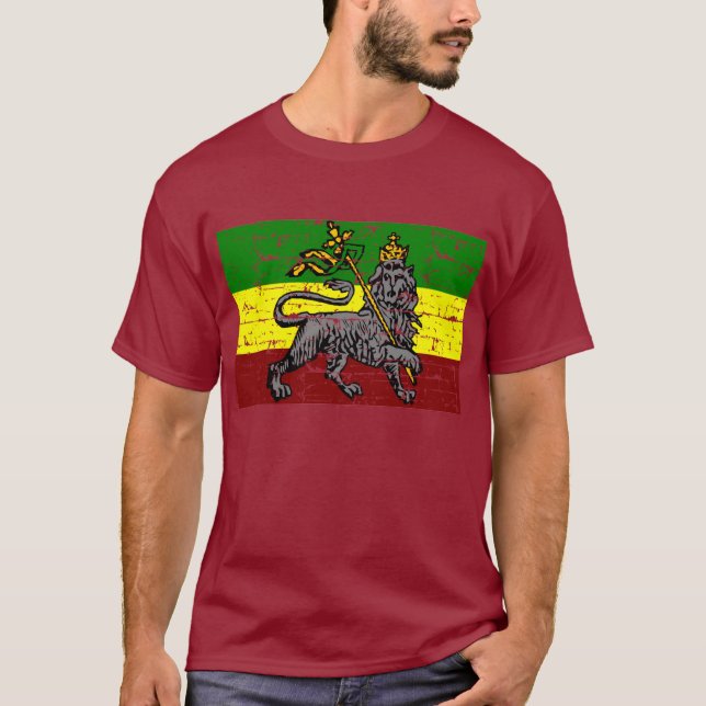 Distressed Rastafarian Flag T-Shirt (Front)