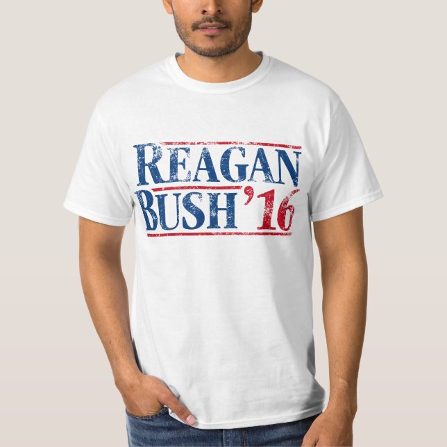 Distressed Reagan - Bush ’16 T-Shirt (Front)