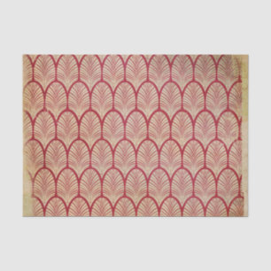 Distressed Red Art Deco Tissue Paper