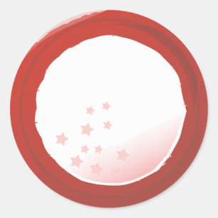 Distressed Red Border with Faint Stars 4th of July Classic Round Sticker
