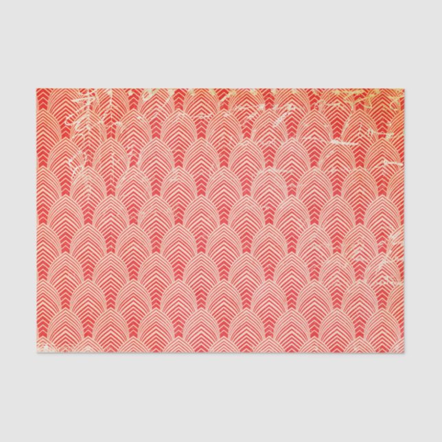 Distressed Red Retro Tissue Paper (Front)