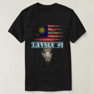 DISTRESSED RED WHITE AND BLUE PATRIOT TIGER FLAG T-Shirt