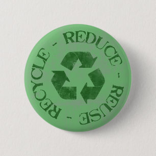 Distressed Reduce Reuse Recycle Button