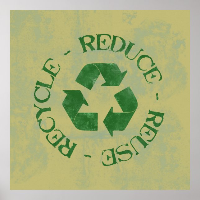 Distressed Reduce Reuse Recycle Poster (Front)