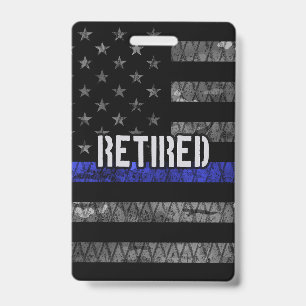 Distressed Retired Police Flag ID Badge